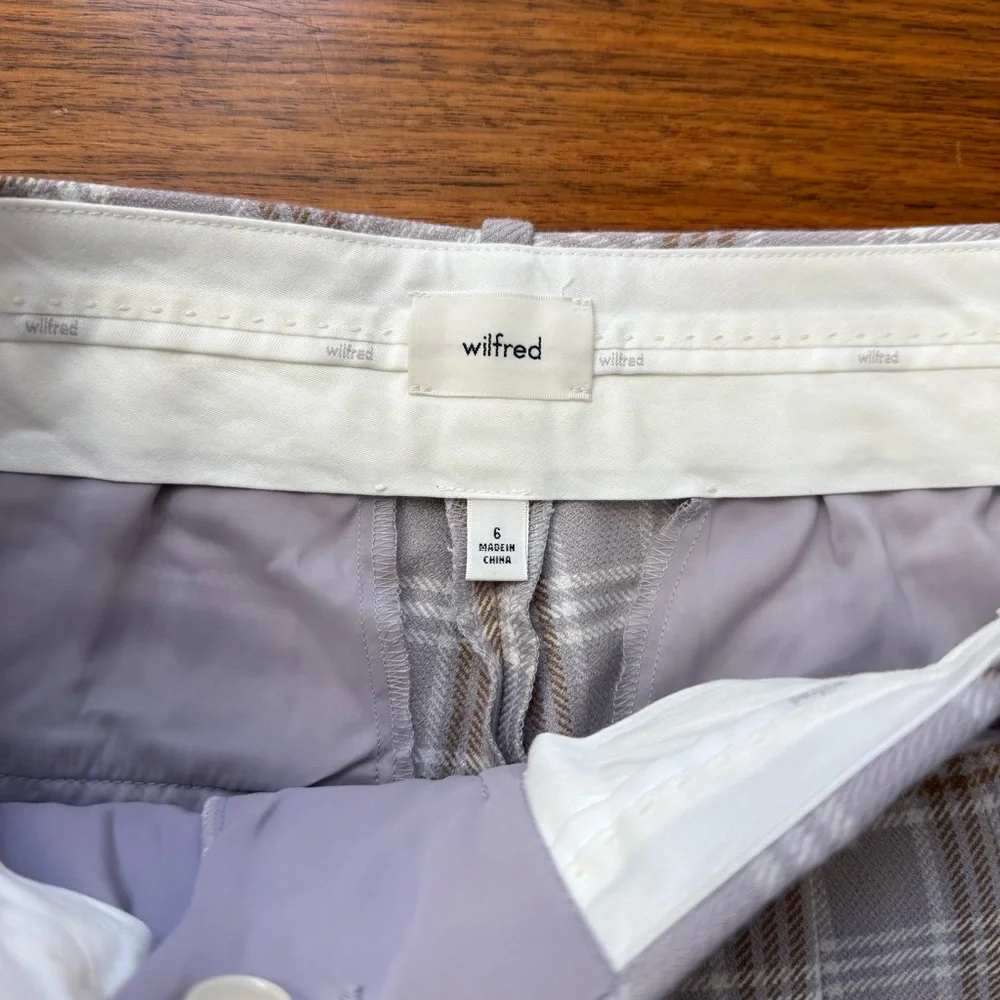 Aritzia Wilfred Effortless Plaid Trouser Pant Size 6 - Picture 5 of 10